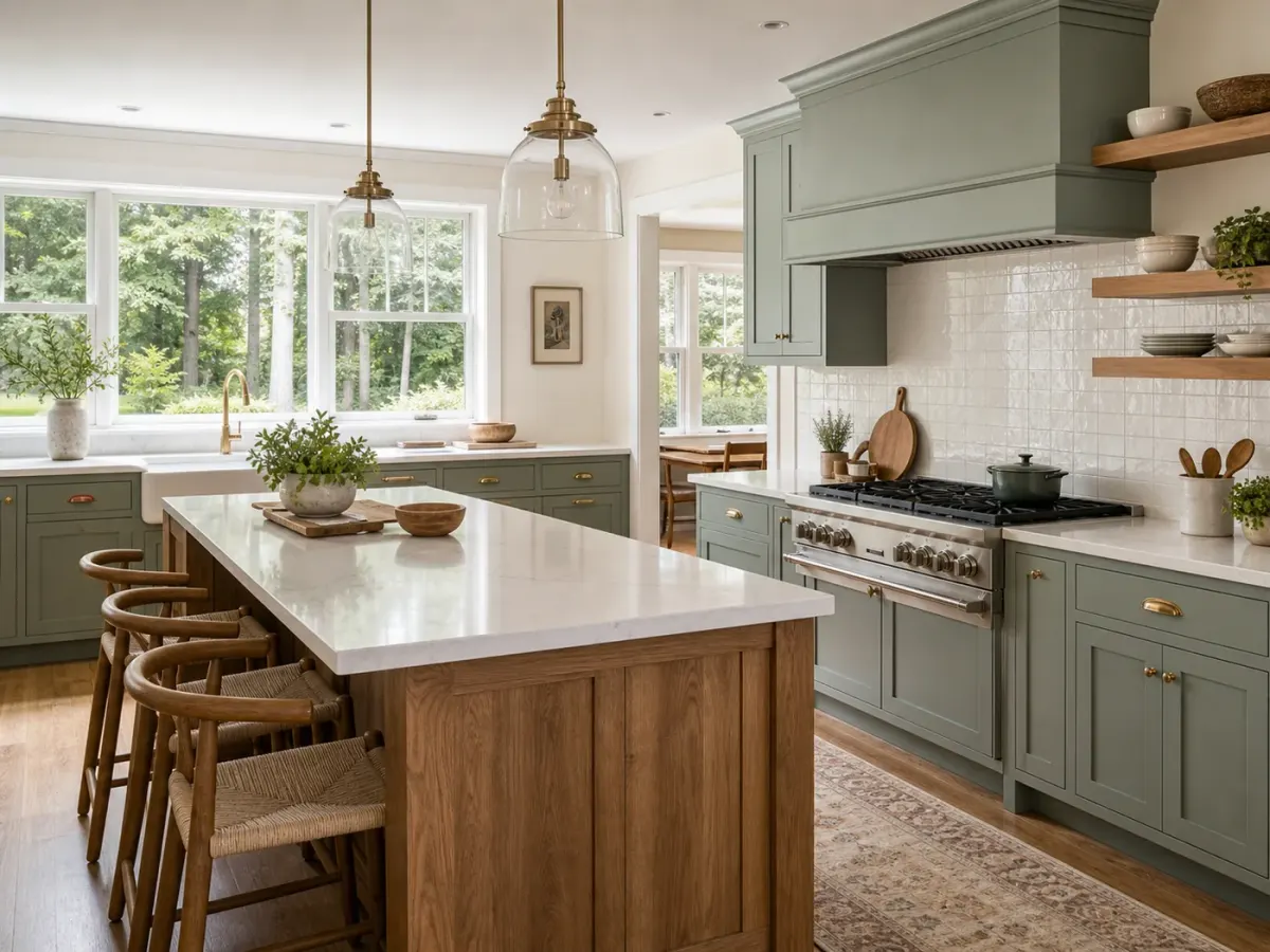 Renovated kitchen in a Greenburgh colonial-style home