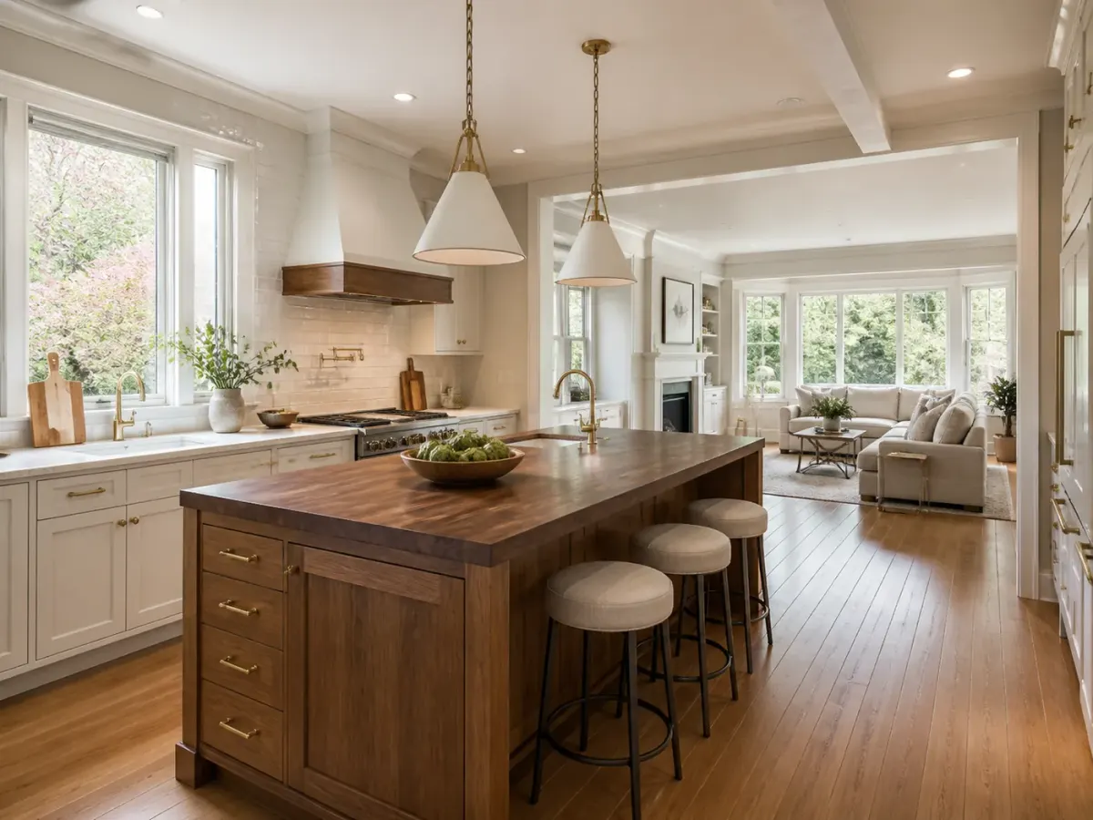 Open kitchen and living room renovation in a Greenburgh home