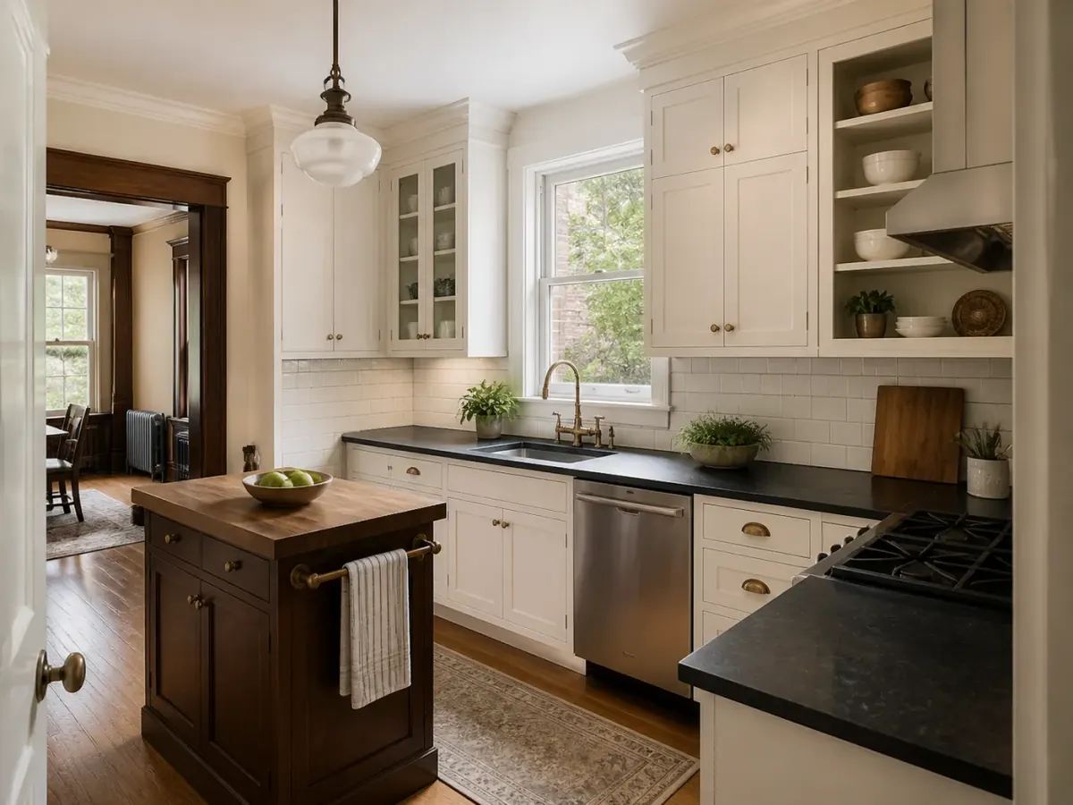Renovated kitchen in a century-old Mount Vernon home