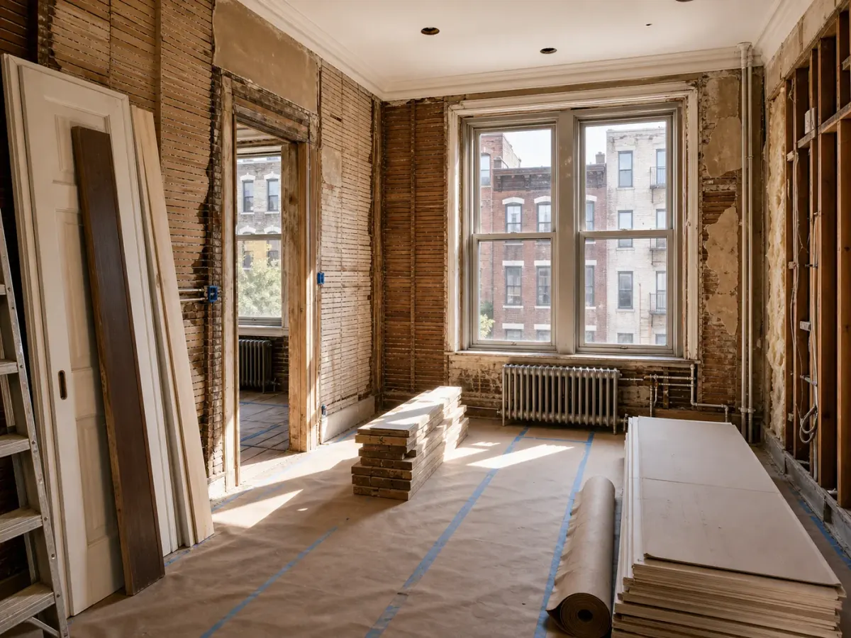 Clean renovation work in progress inside a Mount Vernon home