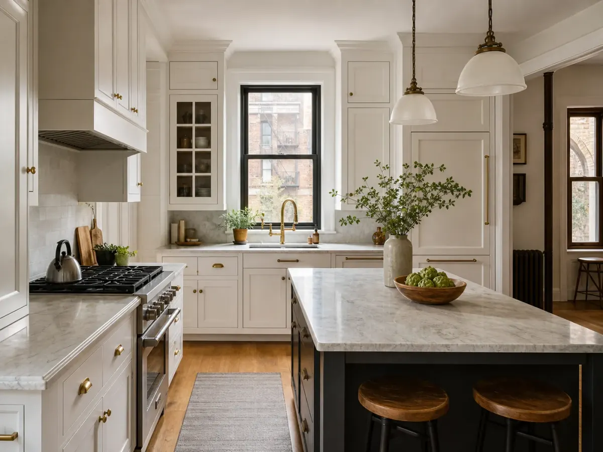Renovated kitchen with classic details in a Yonkers home