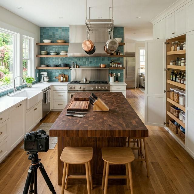 Chef's kitchen remodel with professional range in Westchester County, NY